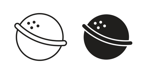 Bath salts bomb icon illustration, thin line vector, web design sign,