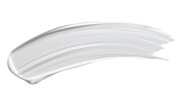 textured abstract white color paint stroke isolated on transparent background, png