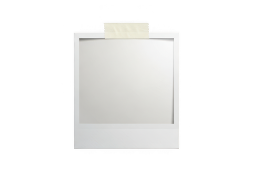 Blank polaroid frame with tape isolated on transparent background is a classic and nostalgic way to display memories