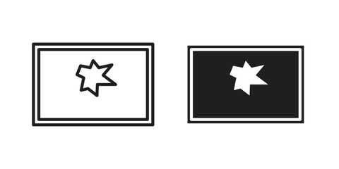 Broken window icon illustration, thin line vector, web design sign,