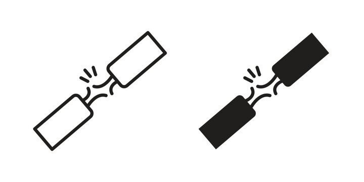 Broken Wire Icon icon illustration, thin line vector, web design sign,