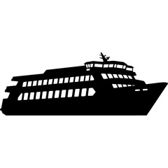 Sleek modern ferry silhouette ready for travel and transport adventures