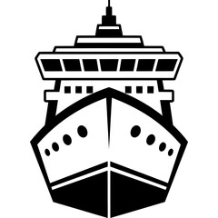 Bold cruise ship sailing forward, modern maritime travel concept, adventure awaits