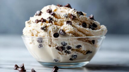 Enjoying creamy chocolate chip cookie dough ice cream on a warm day with friends in the park