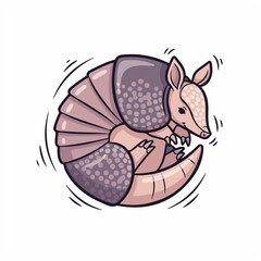 Armadillo Rolling into Ball Mid Motion