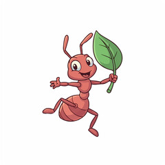 Ant Jumping with Leaf in Air