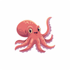 Octopus Waving Tentacle Cheerfully