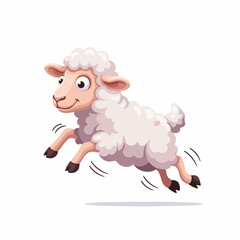Sheep Leaping with Joyful Pose