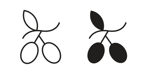 Fototapeta premium Cocoon icon illustration, thin line vector, web design sign,