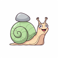 Snail Balancing Pebble on Shell