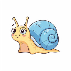 Snail Peeking from Shell with Gentle Eyes