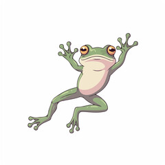 Tree Frog Jumping Mid Air