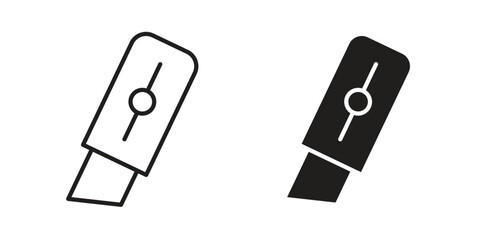 Cutter icon illustration, thin line vector, web design sign,