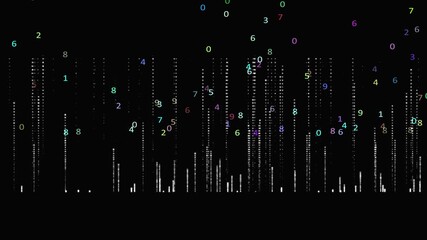 Abstract digital binary code matrix background with futuristic data streams, glowing numbers with 0 to 10 and modern technology cyberspace white design - Powered by Adobe
