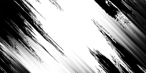 Tire tracks background for rally, drift, motocross, off-road and other auto and motorsport. Black tire marks on a white background with a worn effect and splashes of dirt. Vector isolated texture © putra