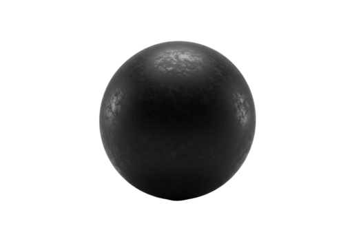 Flawless, ultra-matte black sphere in a minimalist studio setting on a white background with soft volumetric lighting and shadow. Concept of stark simplicity