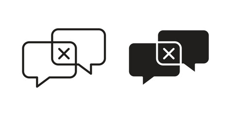 Disagreement icon illustration, thin line vector, web design sign,