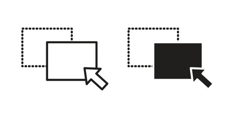 Drag and drop icon illustration, thin line vector, web design sign,