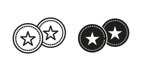 Earn point icon illustration, thin line vector, web design sign,