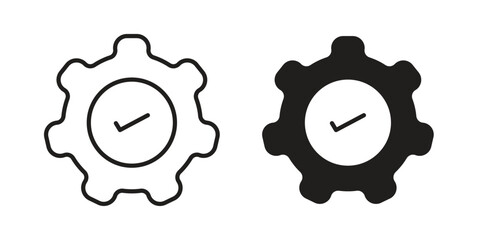 Execution icon illustration, thin line vector, web design sign,