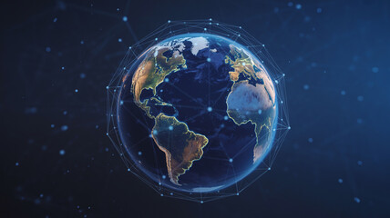 Digital earth with global network connections and stars