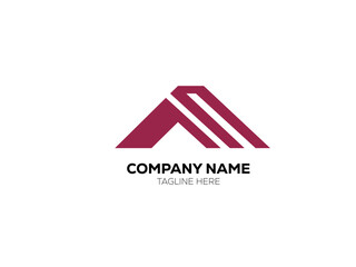 Abstract Corporate Branding: A clean, modern logo design featuring an abstract roof or triangular structure, perfect for a brand's visual identity.Abstract company logo with house and building element