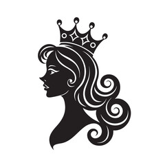Royal Woman Silhouette With Ornamental Hair Style