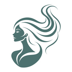 Flowing Lines Woman Ornamental Silhouette Profile