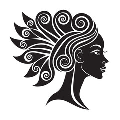 Artistic Hair Flow Woman Silhouette Illustration