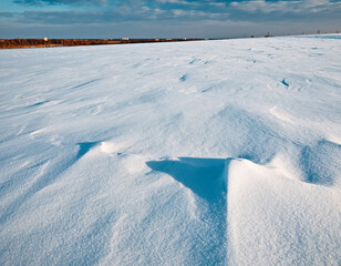 frozen lake in winter
