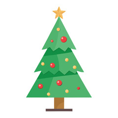 Fototapeta premium Minimal Christmas Tree Clipart Simple geometric and hand-drawn tree shapes in modern flat style