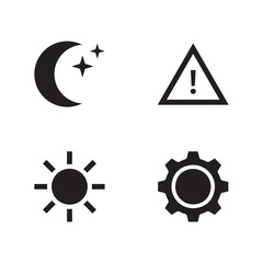 Four Settings and Safety Outline Mobile App Icons
