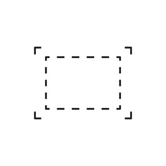 Dashed Rectangle Crop Tool Selector Solid Icon