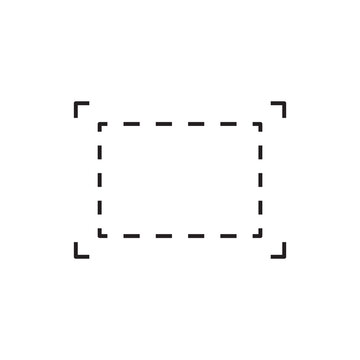 Dashed Rectangle Crop Tool Selector Solid Icon