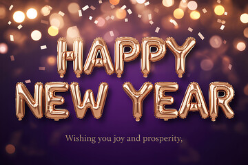 Happy New Year 2026, Happy new year 2026 gold balloons 3d Render concept, Celebration-New Gold Frame