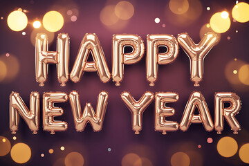 Happy New Year 2026, Happy new year 2026 gold balloons 3d Render concept, Celebration-New Gold Frame