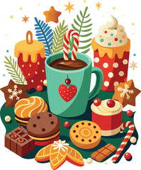 Christmas Tree Vector T-Shirt Designs, Cute and Artistic Christmas Tree Illustrations for T-Shirts, Decorated Christmas Tree Vector Bundle for Holiday T-Shirts