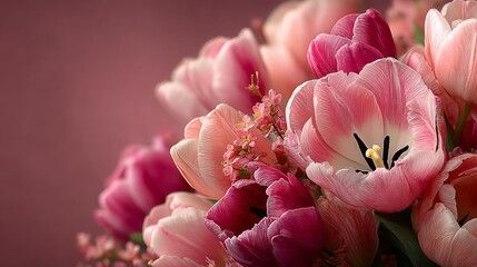Beautiful Pink Tulips Spring Flowers Bouquet Floral Arrangement