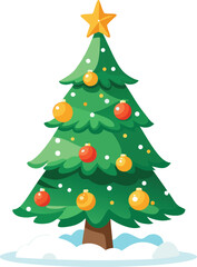 Christmas Tree Vector T-Shirt Designs, Cute and Artistic Christmas Tree Illustrations for T-Shirts, Decorated Christmas Tree Vector Bundle for Holiday T-Shirts