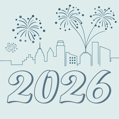 New Year skyline vector banner