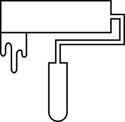 Paint roller icon painting tool renovation equipment  black flat and line style vector illustration, decorative and repair symbol  isolated on transparent background