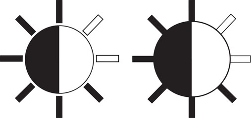 Two contrasting optical illusion silhouettes