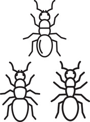 Three ants in a silhouette