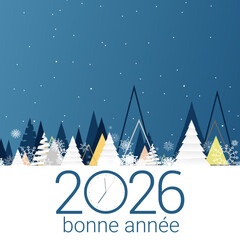 Bonne ann&eacute;e - meilleurs v&oelig;ux 2026 - vecteur pour affiche banni&egrave;re salutation et c&eacute;l&eacute;bration du nouvel an 2026.