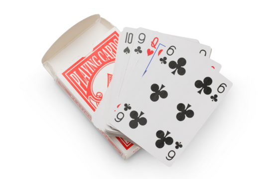 Playing cards isolated on transparent background