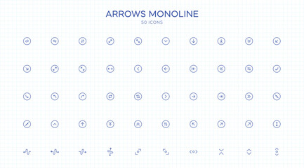 Arrows Monoline Icon Set