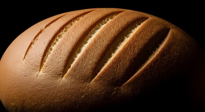 Artistic Bread Texture — Golden Crust with Deep Elegant Scores and Soft Interior for Real Bread Week