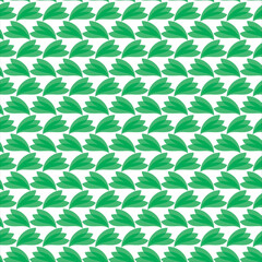 Seamless Green and White Zigzag Stripes Pattern