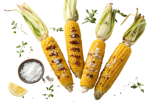 Grilled corn on the cob delicious food png image