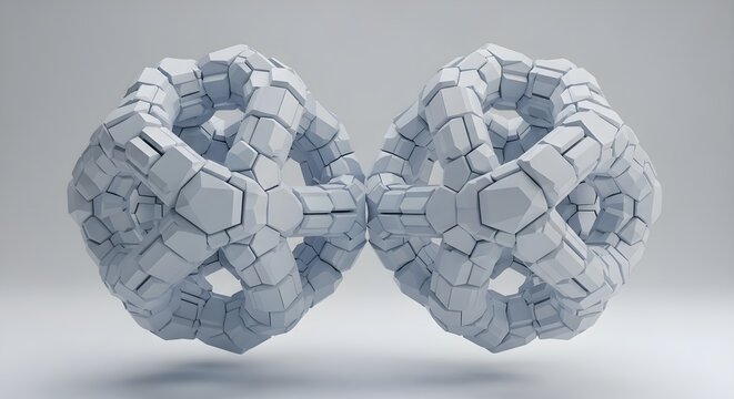 Global Secure Connection — Abstract 3D Interlocking Geometric Structures for Safer Internet Day